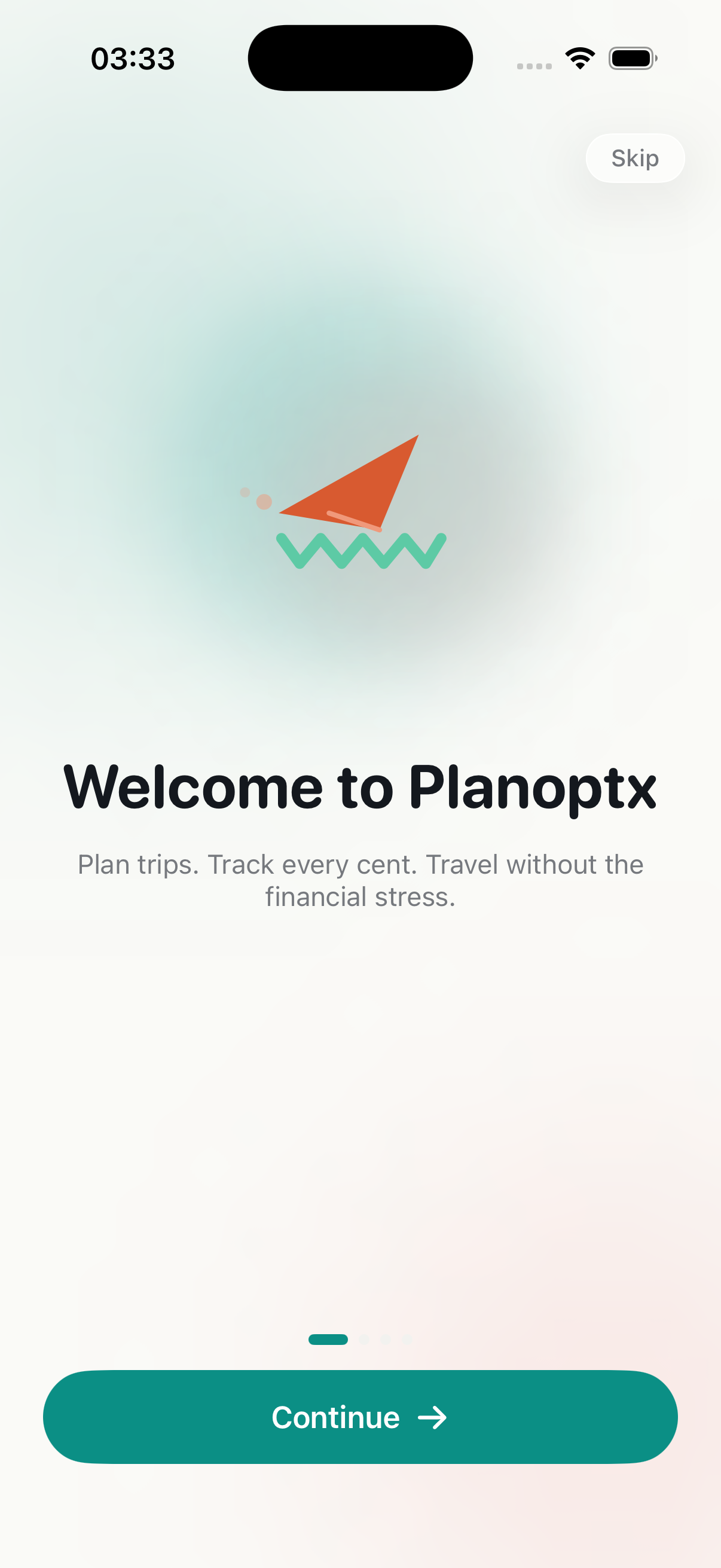 Planoptx onboarding in light mode